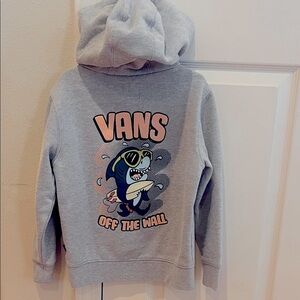 Vans 🦈 5 Kids Gray Hoodie with Shark & Surfboard